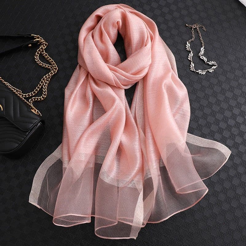 image-Polyester Long Scarf - Light Grey 90x200cm