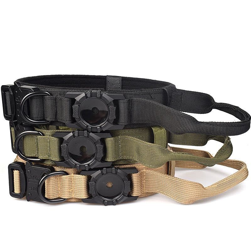 image-AirTag Compatible Tactical Dog Leash - Nylon, Adjustable, Anti-Breakaway, Explosion-Proof