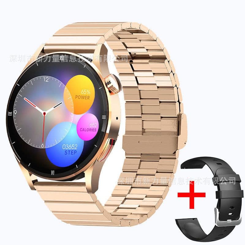image-QS39 Smart Watch - Bamboo Steel Gold 1.32"
