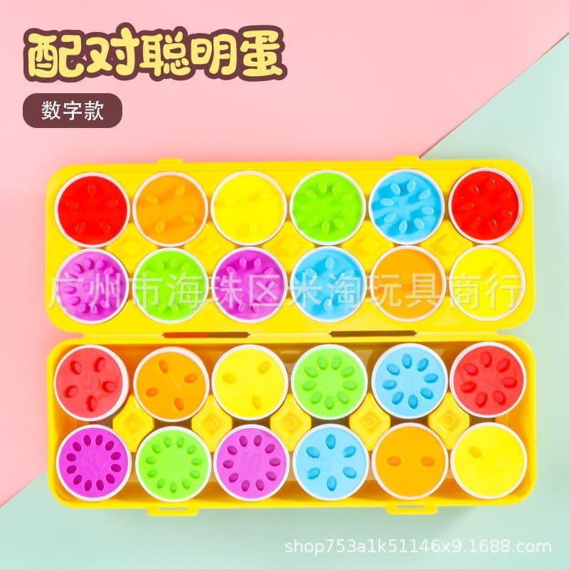 image-Children's early education pairing smart eggs 3 years old 1 detachable simulation egg twisted egg recognition shape baby educational toys