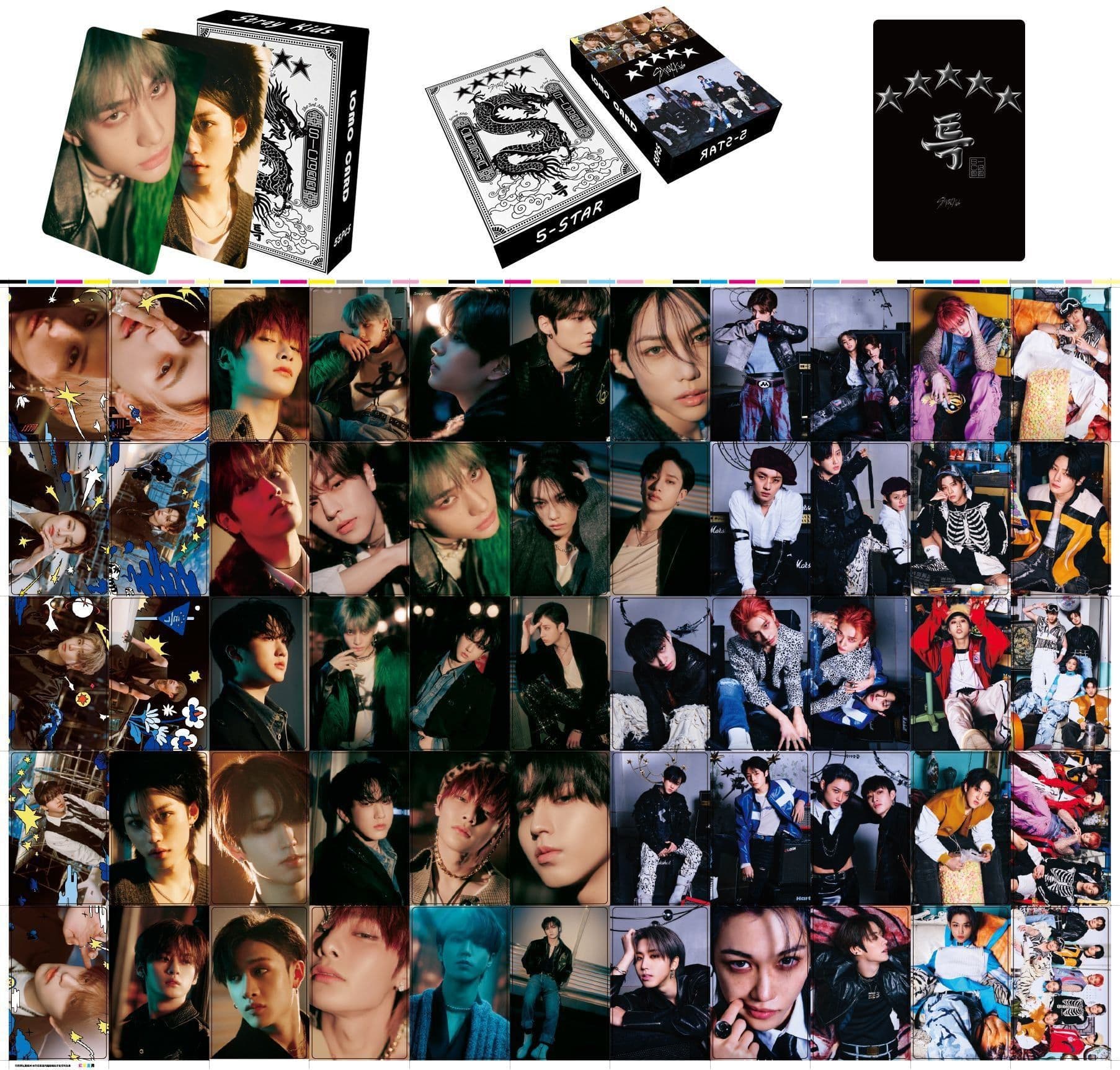 image-SK Stray Kids Album Cards - Bang Chan, Lee Know, Hyunjin