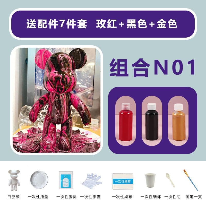 image-Fluid Bear DIY Paint Set - 6 Colors 60ml