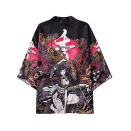 image-2021 cross-border new Japanese-style digital printing kimono men and women cloak coat pajamas cardigan summer
