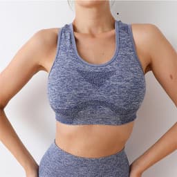 image-Dai Jiaoyi Pink Yoga Sports Bra with Chest Pad - XL, Nylon/Nylon