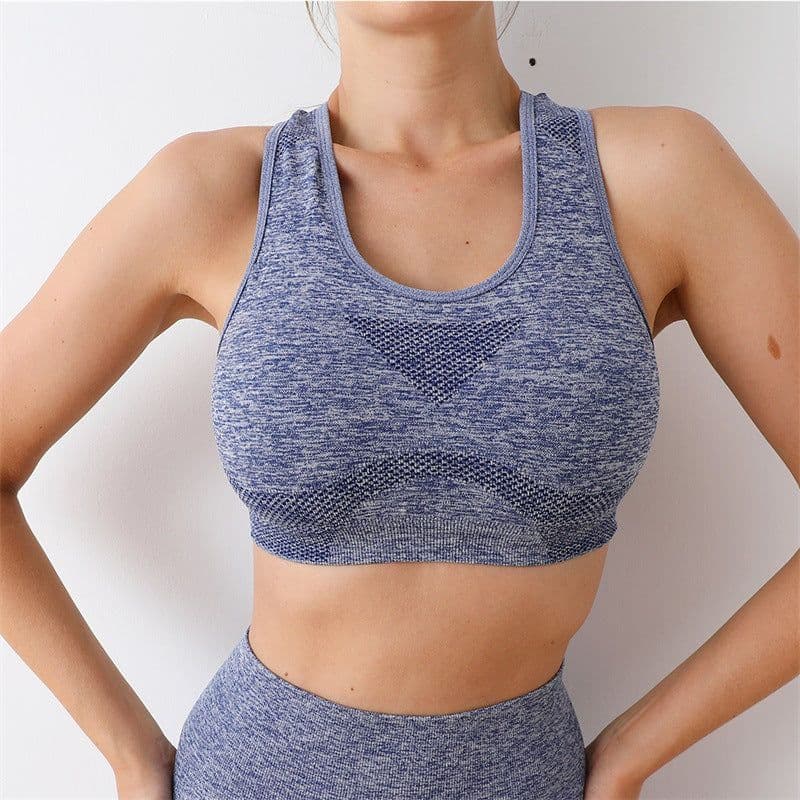 image-Dai Jiaoyi Pink Yoga Sports Bra with Chest Pad - XL, Nylon/Nylon