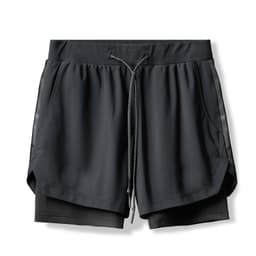 image-Men's Sports Shorts - Black Breathable Gym Training
