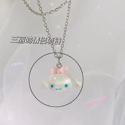 image-Original Japanese cute Sanrio couple necklace thin flashing cinnamon dog Pacha dog pendant boudoir honey necklace