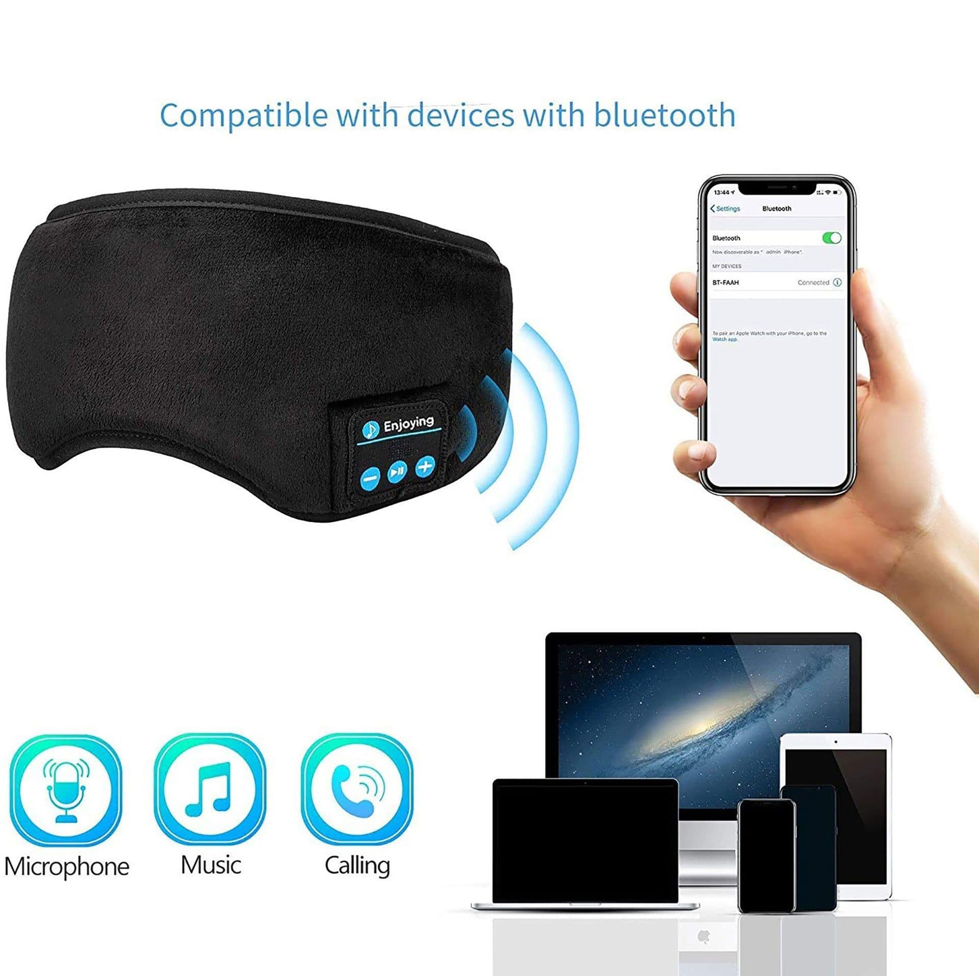 image-Cross-border 3D Bluetooth eye mask headset smart wireless music call earmuffs breathable sleep artifact shading eye mask