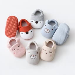 image-Three-dimensional ears cartoon children dispensing toddler shoes and socks spring and autumn striped animal short tube shallow mouth baby baby socks