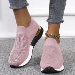 image-Women's Sports Casual Shoes - White Sequins Slip-On