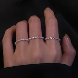 image-Sparkling ring full body 925 sterling silver starry ring ring ins temperament fashion net red ring tail ring
