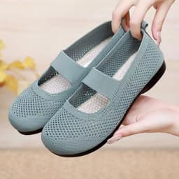 image-European Heron Women's Casual Shoes - Cyan Mesh Low Top