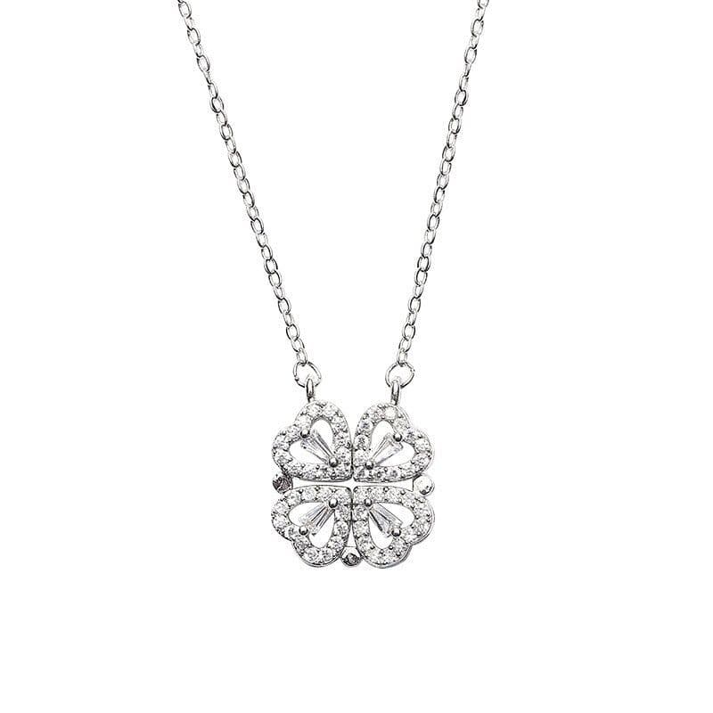 image-C211 Heart Four-Leaf Clover Necklace Women