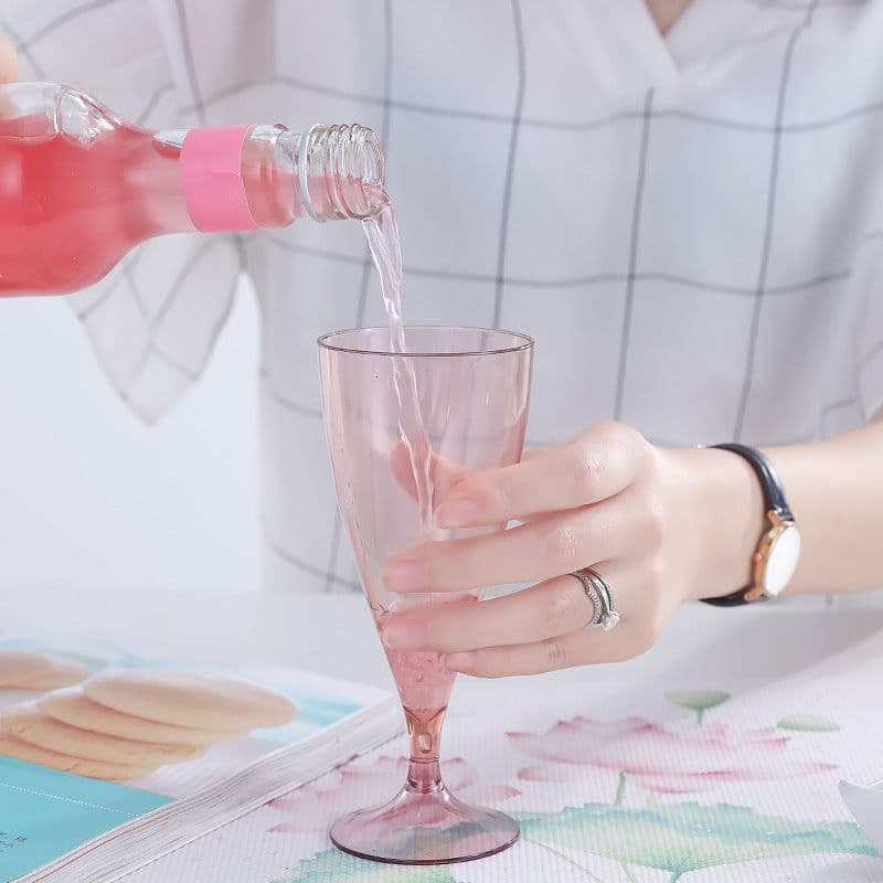 image-Plastic Wine Glass Set - Transparent 101-200ml