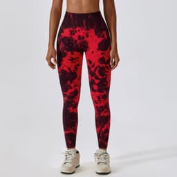 image-Tie-dye seamless high-waisted yoga pants peach hip lifting fitness pants running sports tight pants 7356