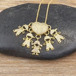 image-Children's Number Pendant Necklace - 18k Gold Plated Copper