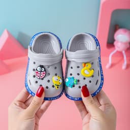 image-Baby Sandals - Grey Cartoon EVA Unisex 4-6Y
