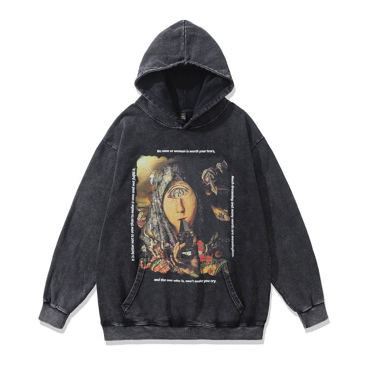 image-Cotton Fleece Hoodie - Kangaroo Pocket Loose Fit XXL