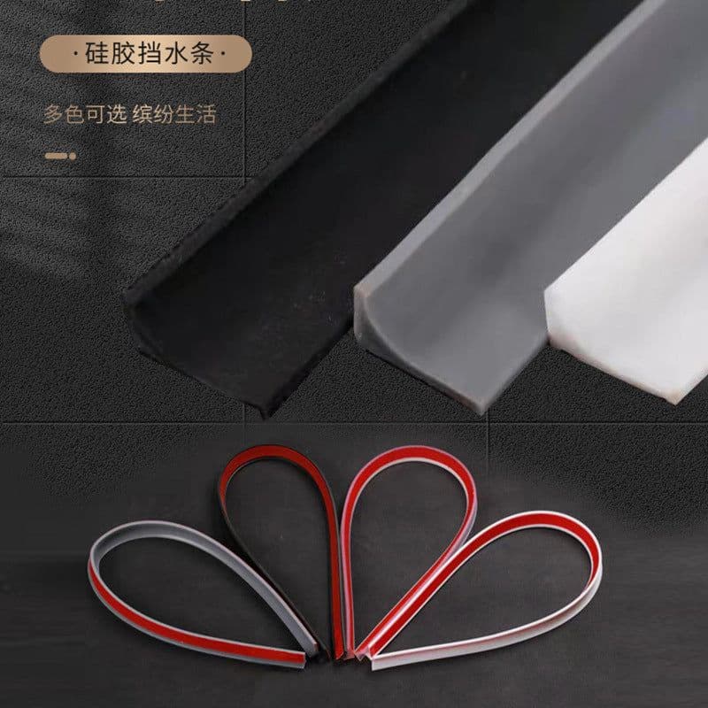 image-Silicone Water Blocking Strip - Black Self-Adhesive