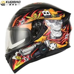 image-Coolqibao Motorcycle Full-Face Helmet Bluetooth XXL Gray