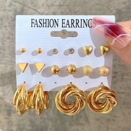 image-Acrylic Pearl Earring Set - 5 Pairs Mixed Style Women