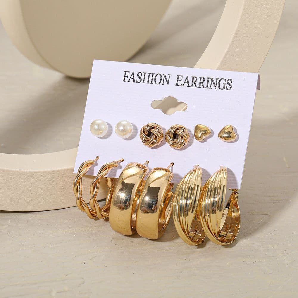 image-European and American cross-border earrings retro alloy butterfly snake earrings creative simple acrylic earrings set
