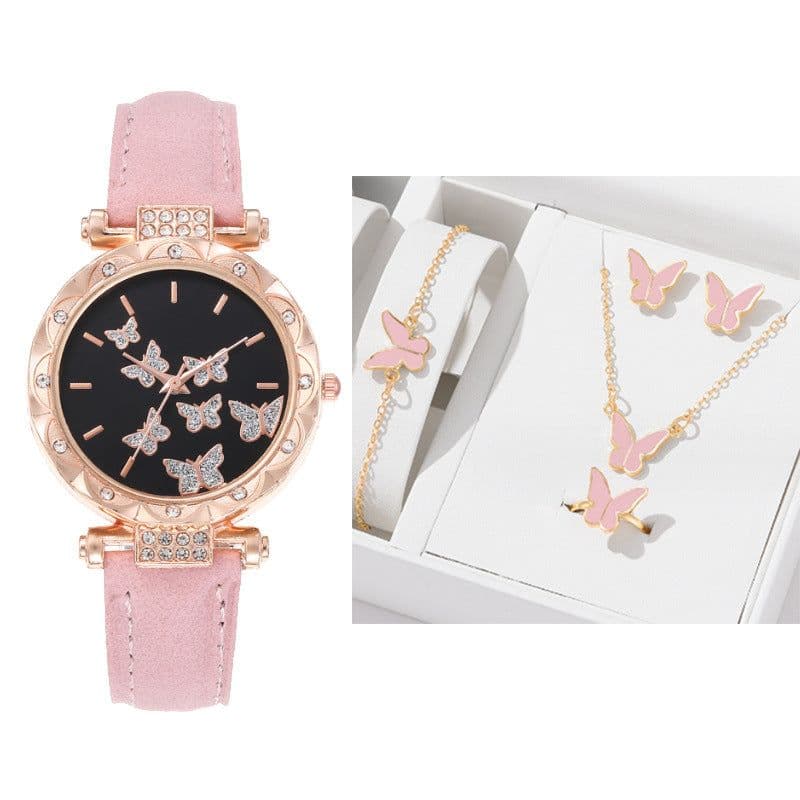 image-Douyin Women's Butterfly Digital Watch - Fashionable Simple