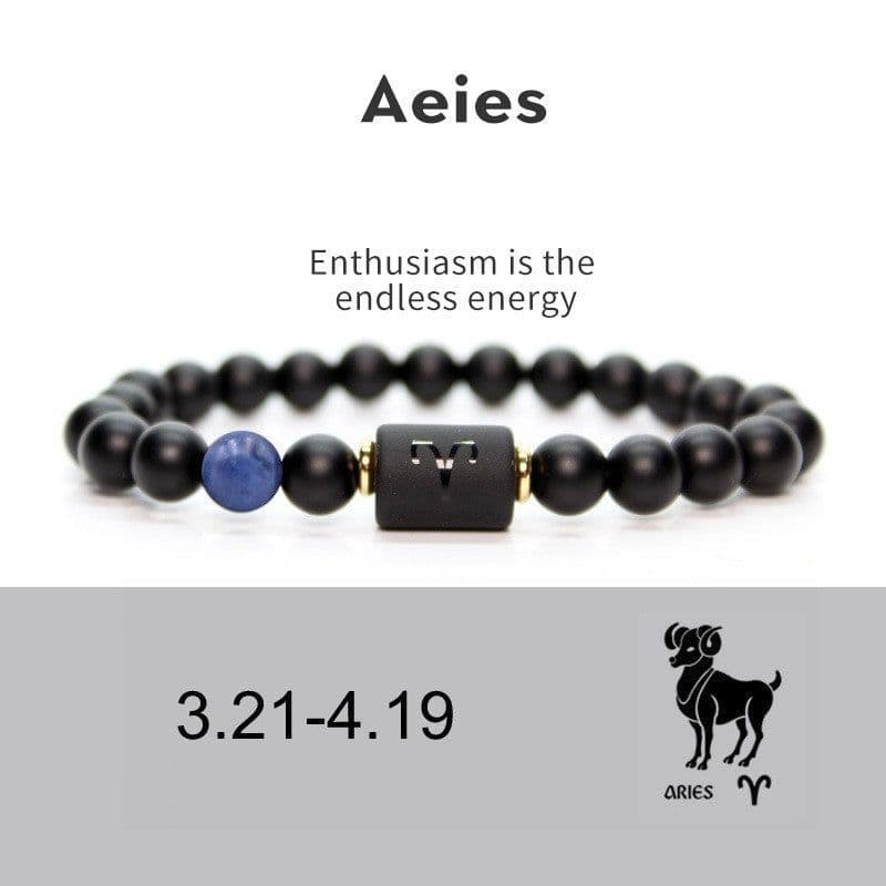 image-Constellation Bracelet - 8mm Natural Stone Agate Beads Unisex