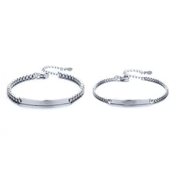 image-Couple Bracelet Titanium Steel Geometry Engraved