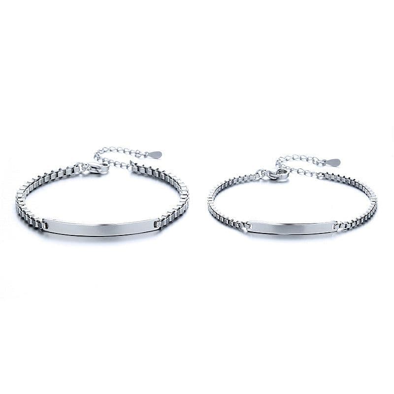 image-Couple Bracelet Titanium Steel Geometry Engraved