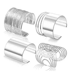 image-Tianjun Metal Bracelet Set 4-Piece Silver Hollow