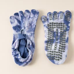 image-Women's Tie-Dye Five-Toe Yoga Socks - Non-Slip Cotton