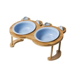 image-Cat & Dog Ceramic Double Bowl - Elevated Feeder