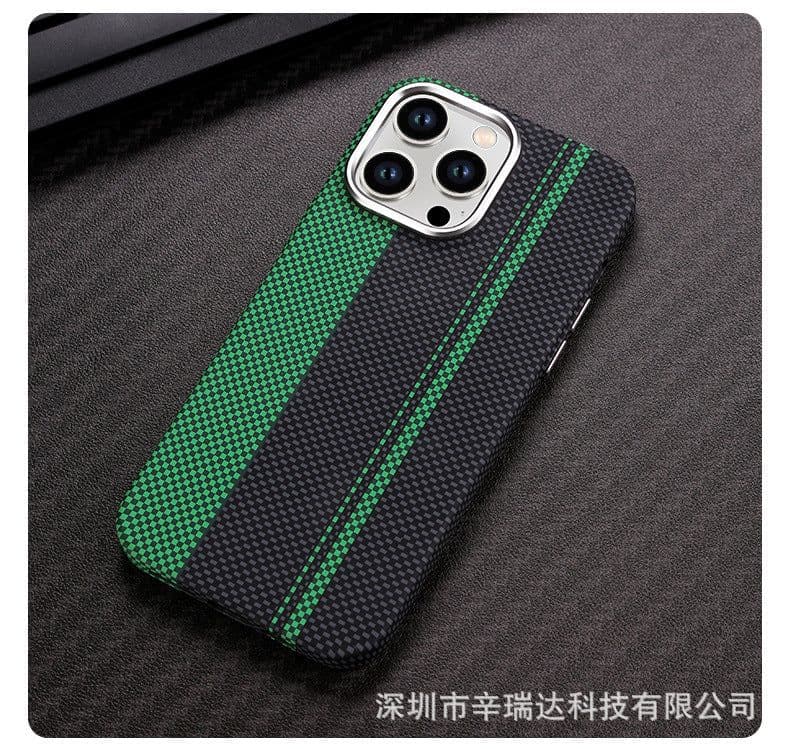 image-Suitable iPhone 15 Pro Max Kevlar Case - Carbon Fiber Pattern