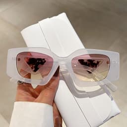image-Diamond-shaped Sunglasses - White Frame UV400