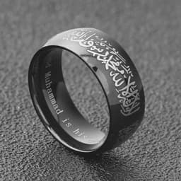 image-Titanium Steel Retro Gold Black Ring, 8mm Simple Personalized