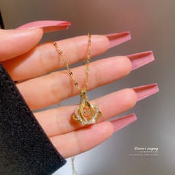 image-Titanium Steel Diamond Necklace - Women's Clavicle Chain