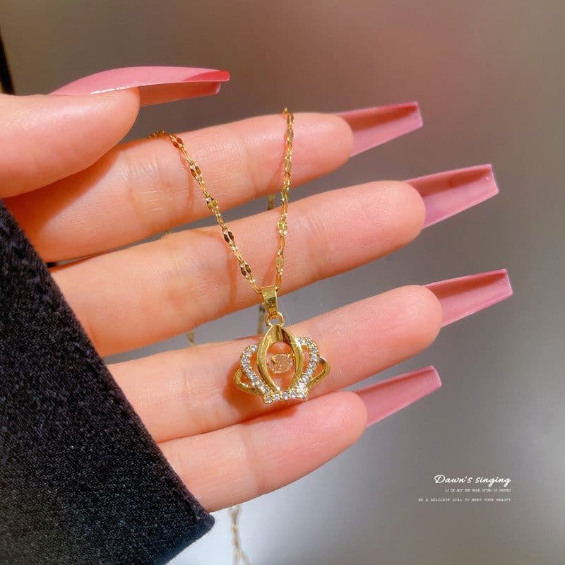 image-Titanium Steel Diamond Necklace - Women's Clavicle Chain