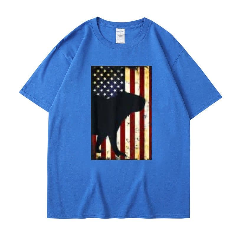 image-Men's Cartoon T-Shirt Dark Gray Cotton Short Sleeve