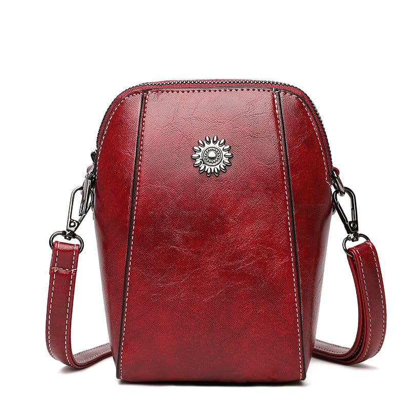 image-2023 New Autumn Trendy Soft Leather Mobile Phone Bag Women's Crossbody Mini Small Bag Fashion Vertical Style Small Mobile Phone Bag