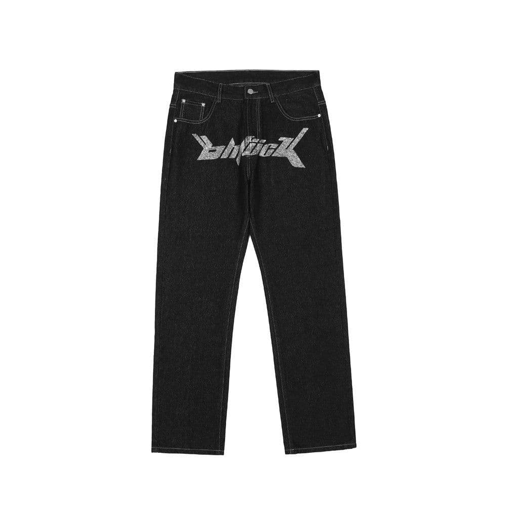 image-TIFO Loose Straight Jeans - Black XL Street Style