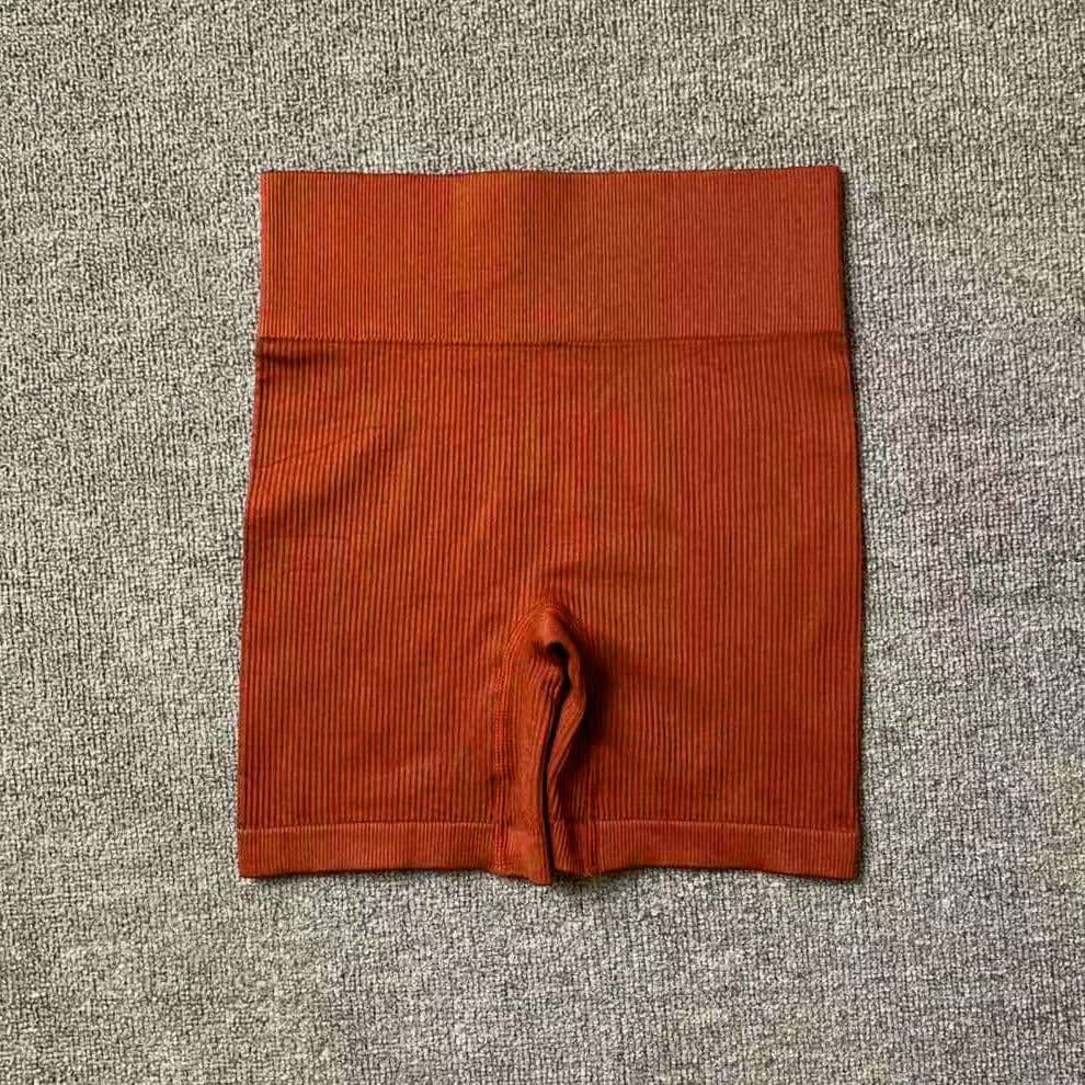 image-2021 Yoga Suit - Brown Four-Piece Set, Short Sleeve, Leggings, Size S