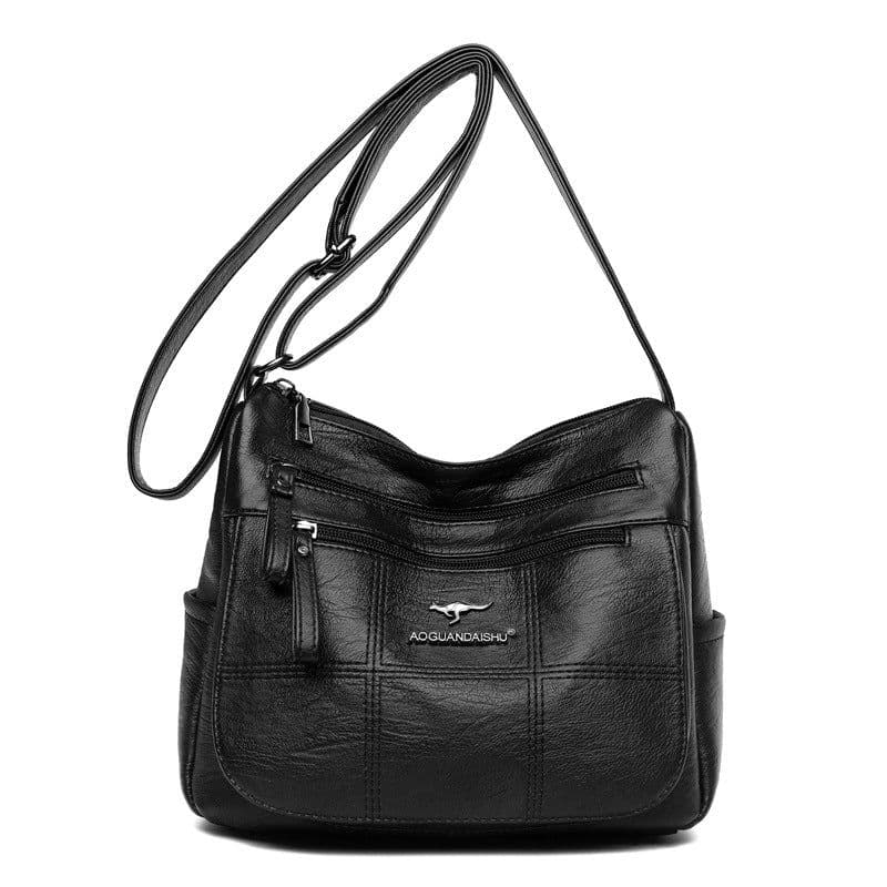 image-PU Shoulder Bag - Purple Small Square Soft Mother Bag