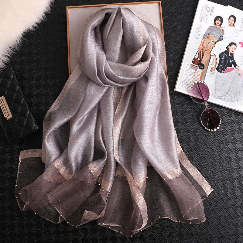 image-Beach Sunscreen Beading Scarf - Women 65*185cm, Thin Wool Blend Shawl (65 characters)