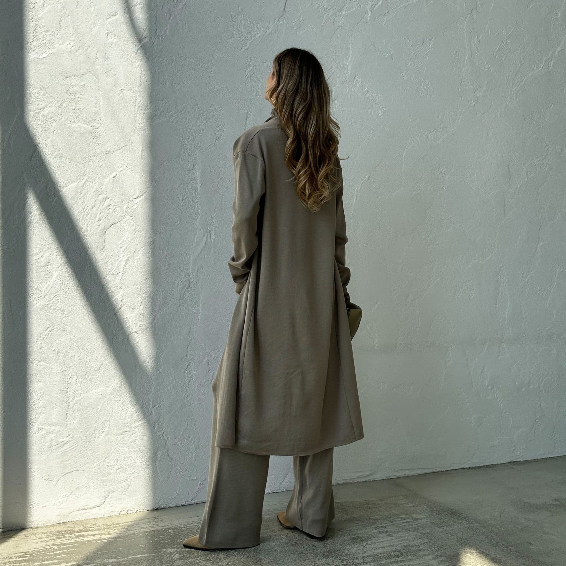 image-Women's Viscose Three-Piece Suit - Apricot Casual