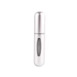 image-New portable 5ml mini self-pump perfume bottle bottom refillable spray bottle aluminum perfume empty bottle