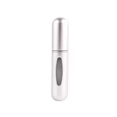 image-New portable 5ml mini self-pump perfume bottle bottom refillable spray bottle aluminum perfume empty bottle