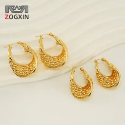 image-Stainless Steel Retro Earrings - Women Geometric Gold