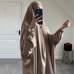 image-Women's Abaya Dress - Grey Long Sleeve One Size