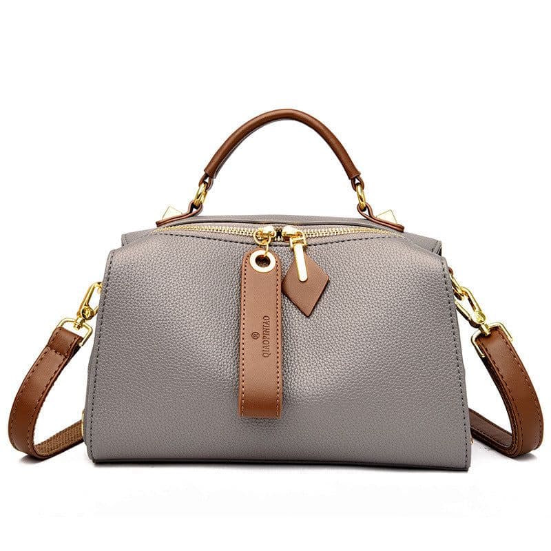 image-Boston Shoulder Bag - Black PU Casual